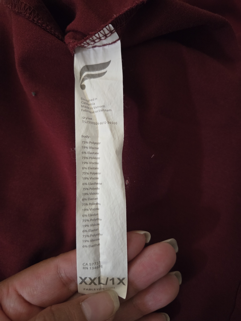 Fabletics Scrub Set Burgundy Color XXL - Picture 5 of 10